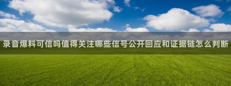 网络资讯爆料：录音爆料可信吗值得关注哪些信号公开回应和证据链怎么判断